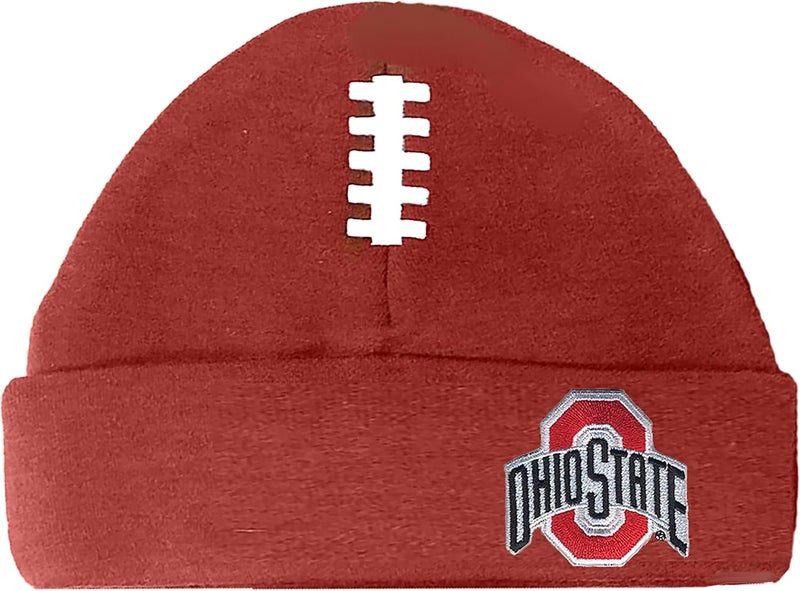 Future Tailgater Ohio State Buckeyes Newborn Baby Brown Football Cap - Image 1
